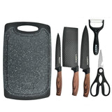 NNEDSZ 6 pieces Kitchen Knife Set Everich Chef Knives Stainless Steel Nonstick Scissor Cutting Board