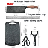 NNEDSZ 6 pieces Kitchen Knife Set Everich Chef Knives Stainless Steel Nonstick Scissor Cutting Board