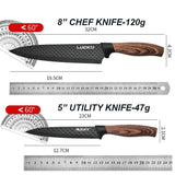 NNEDSZ 6 pieces Kitchen Knife Set Everich Chef Knives Stainless Steel Nonstick Scissor Cutting Board