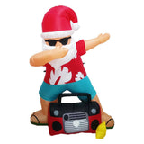 NNEDSZ Radiant Christmas Lights Radio Xmas Inflatable Santa Beach Post 1.8m Height with Music