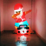 NNEDSZ Radiant Christmas Lights Radio Xmas Inflatable Santa Beach Post 1.8m Height with Music