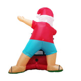 NNEDSZ Radiant Christmas Lights Radio Xmas Inflatable Santa Beach Post 1.8m Height with Music