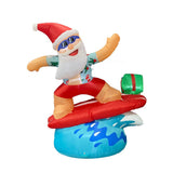 NNEDSZ 1.8m Inflatable Surfing Santa with LED Lights for Christmas Beach Decor