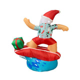 NNEDSZ 1.8m Inflatable Surfing Santa with LED Lights for Christmas Beach Decor