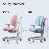 NNEDSZ Solid Rubber Wood Height Adjustable Children Kids Ergonomic Study Chair Pink Only AU
