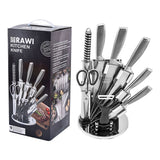 NNEDSZ Stainless Steel 8PC Kitchen Chef Knife Block Set Knives Scissor Sharpener AU