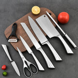 NNEDSZ Stainless Steel 8PC Kitchen Chef Knife Block Set Knives Scissor Sharpener AU