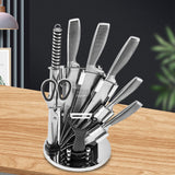 NNEDSZ Stainless Steel 8PC Kitchen Chef Knife Block Set Knives Scissor Sharpener AU