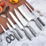 NNEDSZ Stainless Steel 8PC Kitchen Chef Knife Block Set Knives Scissor Sharpener AU