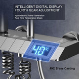 NNEDSZ GeoLuxury Shower System Hot Cold Mixer Shower Set Bathroom Thermostatic SPA Rainfall Bath Tap Bathtub Wall Mount LED Digital Faucet