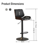 SERENITà European Wooden Modern Bar Stools Bistro Stool with Rotating and Aerodynamic Multi-levelled(Black)