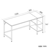 NNEDSZ Computer Table Desk Book Storage Student Study Home Office Workstation Vintage Oak Finish