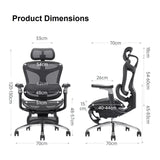 NNEDSZ SIHOO A3 Doro C300 Ergonomics Executive Office Chair with Footrest Black