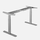 NNEDSZ 120cm Standing Desk Height Adjustable Sit Grey Stand Motorised Single Motor Frame Birch Top