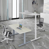 NNEDSZ 140cm Standing Desk Height Adjustable Sit Stand Motorised Grey Single Motor Frame Black Top