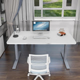 NNEDSZ 140cm Standing Desk Height Adjustable Sit Stand Motorised Grey Single Motor Frame Black Top