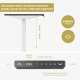 NNEDSZ 140cm Standing Desk Height Adjustable Sit Stand Motorised Grey Single Motor Frame White Top