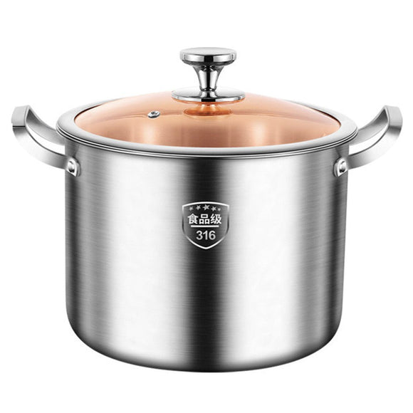 NNEDSZ 316 Stainless Steel 2.5mm Thick Soup Pot 28cm Inner Diameter Healthy Cooking