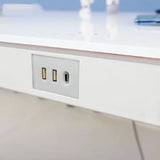 NNEDSZ Black Color Electric Standing Desk Electric Height Adjustable Sit Stand Workstation Toughened Glass Top Single Motor Wireless Charger