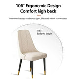 VELLUTO Golden Frame Mid Century Modern Dining Chair Faux Leather Side Chair Upholstered Dining Chairs Set of 2