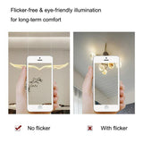 NNEDSZ BAMDECOR Wing-Shaped LED Ceiling Light 3-Color Changeable Stepless Dimming High Light Transmission Board Modern Lighting Fixture