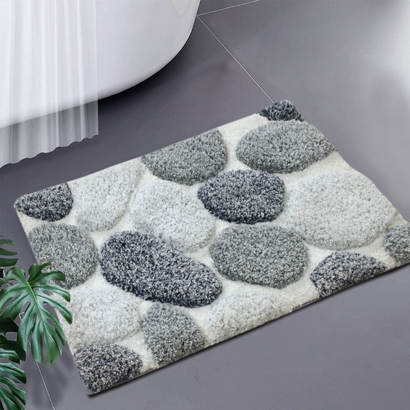 NNEDSZ Pebble 3D Design Tufted Soft Pile Bathmat - 50x80