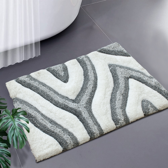 NNEDSZ Swirl 3D Design Tufted Soft Pile Bathmat - 50x80