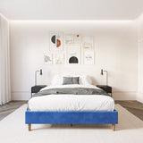 NNEDSZ Velvet Blue Bed Frame – Queen