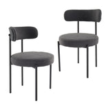NNEDSZ Charcoal Chic Boucle Elsa Dining Chairs