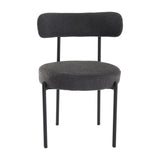 NNEDSZ Charcoal Chic Boucle Elsa Dining Chairs