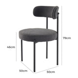 NNEDSZ Charcoal Chic Boucle Elsa Dining Chairs