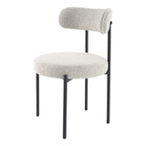 NNEDSZ Luxe Boucle Cushioned Elsa Dining Chairs in White Quartz
