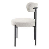 NNEDSZ Luxe Boucle Cushioned Elsa Dining Chairs in White Quartz