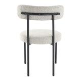NNEDSZ Luxe Boucle Cushioned Elsa Dining Chairs in White Quartz