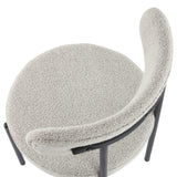 NNEDSZ Luxe Boucle Cushioned Elsa Dining Chairs in White Quartz