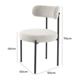 NNEDSZ Luxe Boucle Cushioned Elsa Dining Chairs in White Quartz