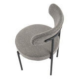 NNEDSZ Plush Boucle Cushioned Elsa Dining Chairs in Slate Grey