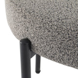 NNEDSZ Plush Boucle Cushioned Elsa Dining Chairs in Slate Grey