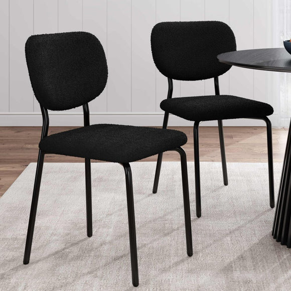 NNEDSZ Charcoal Charm Armless Dining Chair Duo