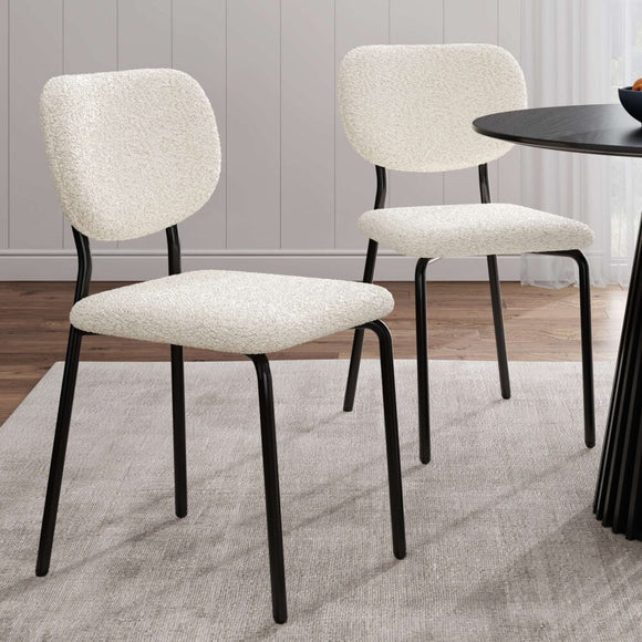 NNEDSZ White Whisper Teddy Fabric Dining Duo