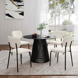 NNEDSZ White Whisper Teddy Fabric Dining Duo