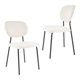 NNEDSZ White Whisper Teddy Fabric Dining Duo