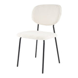NNEDSZ White Whisper Teddy Fabric Dining Duo