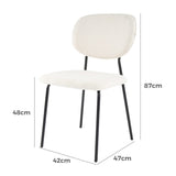 NNEDSZ White Whisper Teddy Fabric Dining Duo