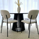 NNEDSZ White Whisper Teddy Fabric Dining Duo