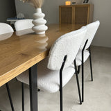 NNEDSZ White Whisper Teddy Fabric Dining Duo