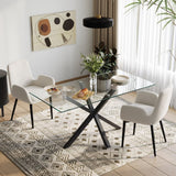 NNEDSZ Boucle &#8211; teddy Sherpa Fabric Bliss Armrest Dining Chair Ensemble