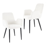 NNEDSZ Boucle &#8211; teddy Sherpa Fabric Bliss Armrest Dining Chair Ensemble