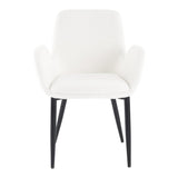 NNEDSZ Boucle &#8211; teddy Sherpa Fabric Bliss Armrest Dining Chair Ensemble