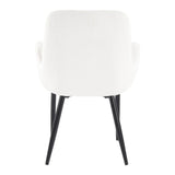 NNEDSZ Boucle &#8211; teddy Sherpa Fabric Bliss Armrest Dining Chair Ensemble